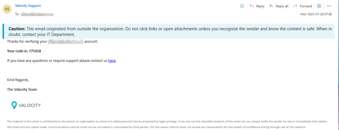 verification code